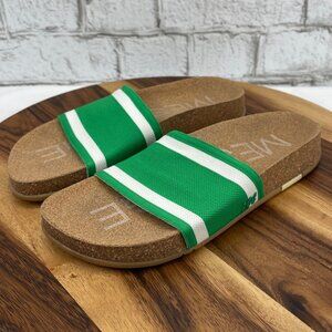 Message Mullen Slide-Grass Womens 6/37 Green White Comfort Sandals